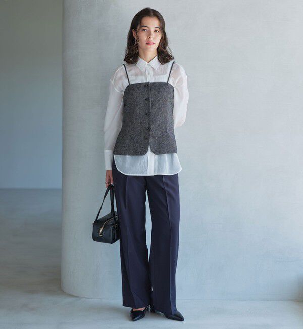 UNITED ARROWS green label relaxing「［size SHORT/TALLあり］キチントボトムス カバー ワイド パンツ」|スラックス|