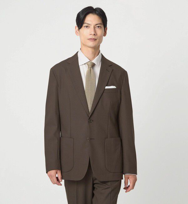 UNITED ARROWS green label relaxing「A+ TW カラーギャバ 2B スタンダード 2P ジャケット -ウォッシャブル・ストレッチ-」|テーラードジャケット|DK.BROWN
