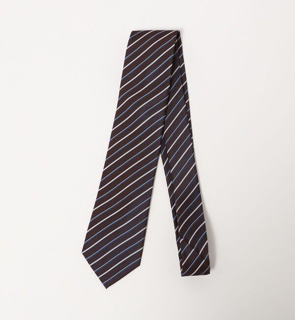 UNITED ARROWS green label relaxing「GLR シルク2 8.0cm ストライプ4 ネクタイ」|ネクタイ・蝶ネクタイ|DK.BROWN