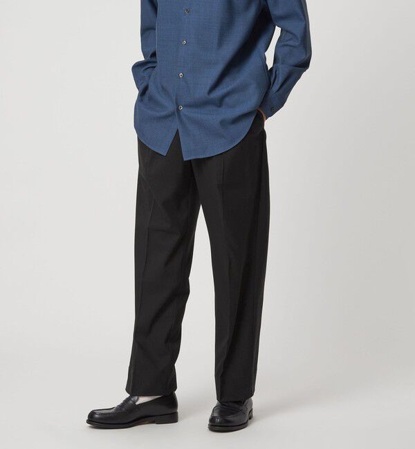 UNITED ARROWS green label relaxing「【別注】＜Dickies＞GLR TR 1プリーツ ワイドテーパード パンツ」|スラックス|BLACK