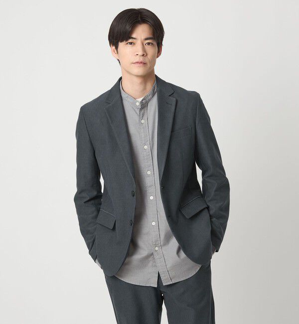 UNITED ARROWS green label relaxing「ピケ コーデュロイ ナロー ジャケット -ストレッチ-」|テーラードジャケット|MD.GRAY