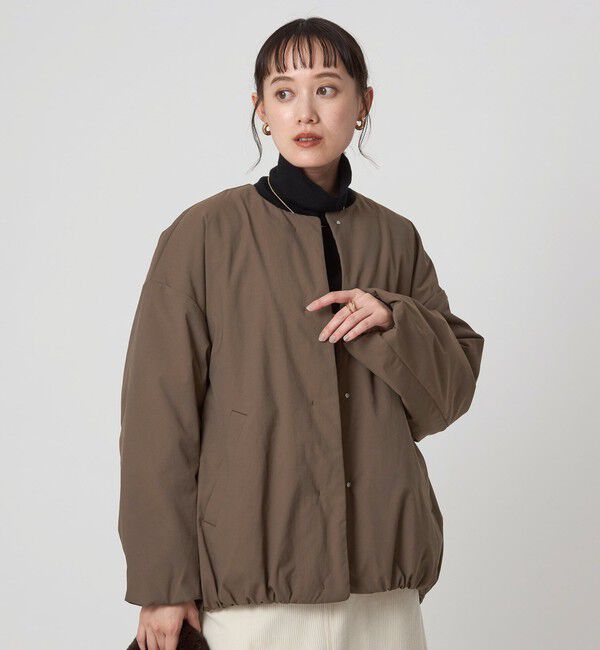 UNITED ARROWS green label relaxing「［size SHORTあり］パフィー ノーカラー ブルゾン 撥水 保温性 ウォッシャブル」|ブルゾン・スタジャン|