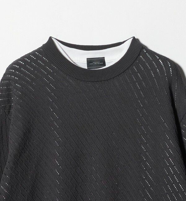 UNITED ARROWS green label relaxing「メッシュ レイヤード クルーネック ニット」|ニット・セーター|
