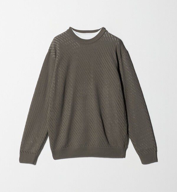 UNITED ARROWS green label relaxing「メッシュ レイヤード クルーネック ニット」|ニット・セーター|