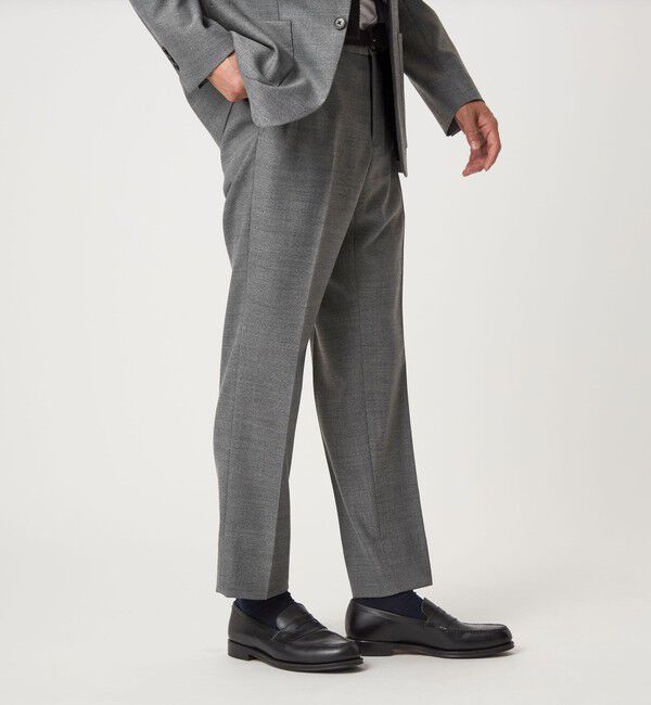 UNITED ARROWS green label relaxing「A+ TWPU ホームスパン スタンダード イージー スラックス -ウォッシャブル・ストレッチ-」|スラックス|MD.GRAY