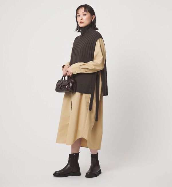 UNITED ARROWS green label relaxing「ニット ベスト &times; シャツ ワンピース セット」|ワンピース|MD.BROWN