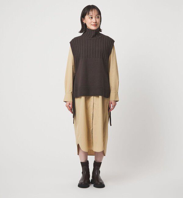 UNITED ARROWS green label relaxing「ニット ベスト &times; シャツ ワンピース セット」|ワンピース|