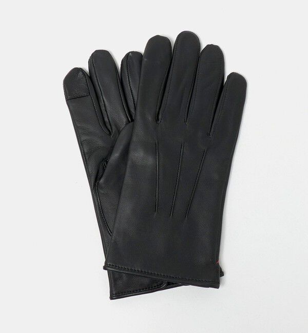 UNITED ARROWS green label relaxing「ラムレザー H/PIQUE グローブ -タッチパネル対応-」|手袋|BLACK