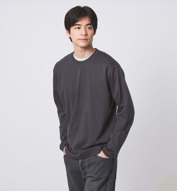 UNITED ARROWS green label relaxing「オーガニック コットン ポンチ クルーネック Tシャツ」|Tシャツ・カットソー|DK.GRAY