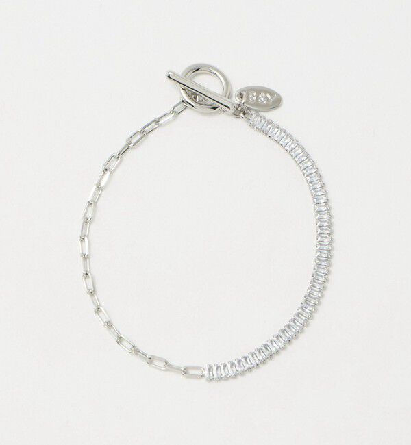 BEAUTY&YOUTH UNITED ARROWS「スクエア ビジュー&times;チェーン ブレスレット」|ブレスレット・バングル|