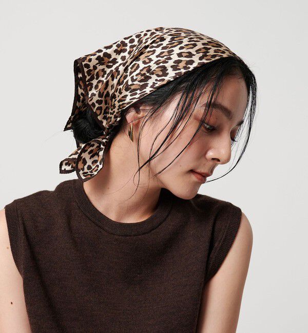 BEAUTY&YOUTH UNITED ARROWS「シルク レオパード スカーフ」|バンダナ・スカーフ|