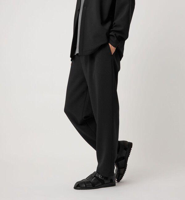 BEAUTY&YOUTH UNITED ARROWS「DUAL PACK 2.0 1プリーツ テーパード イージーパンツ -セットアップ対応 ウォッシャブル マルチ機能-」|チノ|BLACK