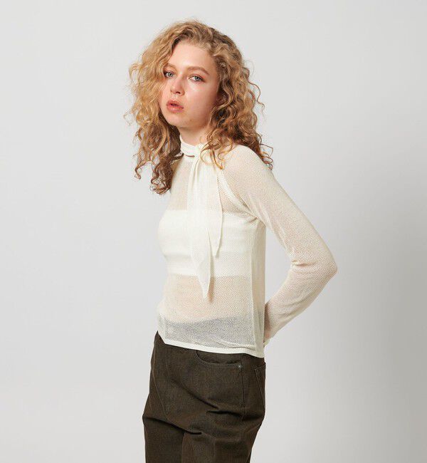 ATTISESSION「＜ATTISESSION＞メッシュ タイ ニット トップス」|ニット・セーター|