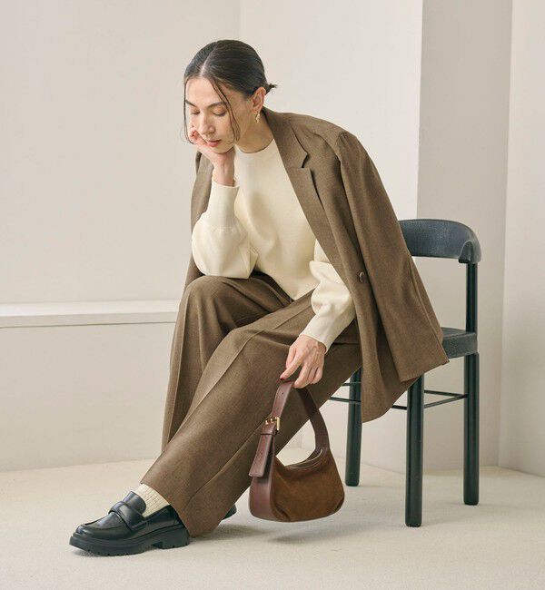 BEAUTY&YOUTH UNITED ARROWS「【WEB限定 Wardrobe DAILY MINIMAL】ウールライクメランジ ワイドパンツ ウォッシャブル」|スラックス|