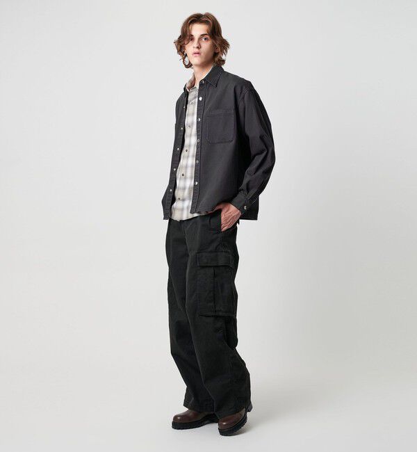 MONKEY TIME「ドビー ヘリンボーン ミリタリー シャツ」|シャツ・ブラウス|