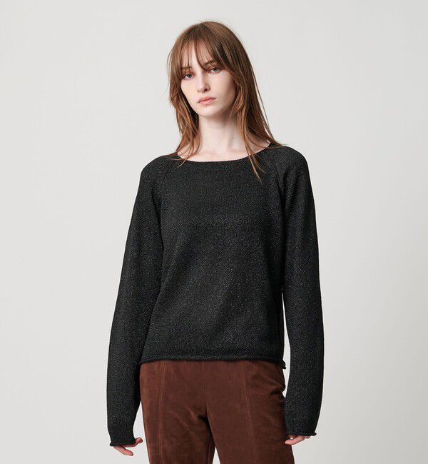 ATTISESSION「＜ATTISESSION＞ラメ リリヤーン プルオーバー ニット トップス 」|ニット・セーター|BLACK