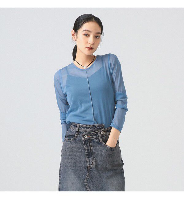 Ray BEAMS 「シアー センター シーム Tシャツ」|Tシャツ・カットソー|BLUE