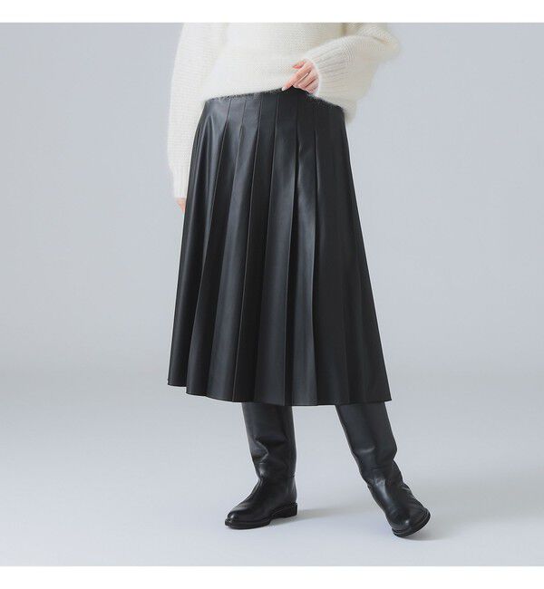 Demi-Luxe BEAMS 「フェイクレザー プリーツスカート」|スカート|