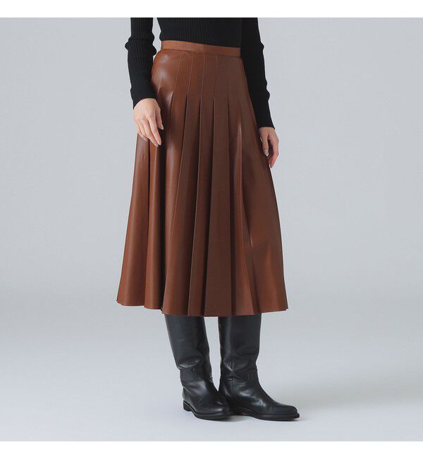 Demi-Luxe BEAMS 「フェイクレザー プリーツスカート」|スカート|