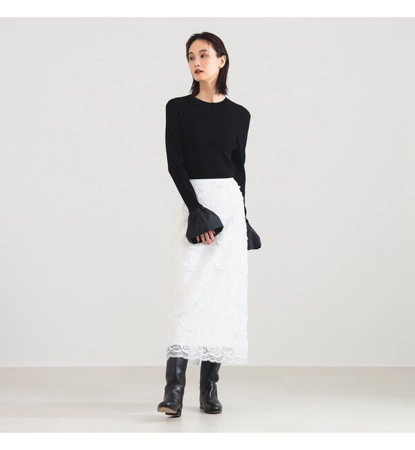 Demi-Luxe BEAMS 「ベルスリーブ クルーネック ニット」|ニット・セーター|