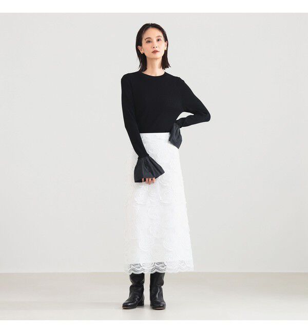 Demi-Luxe BEAMS 「ベルスリーブ クルーネック ニット」|ニット・セーター|