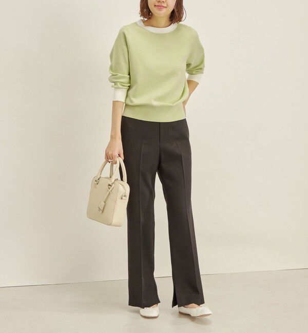 SHIPS for women「〈手洗い可能〉コットン 配色 バックボタン プルオーバー◇」|ニット・セーター|