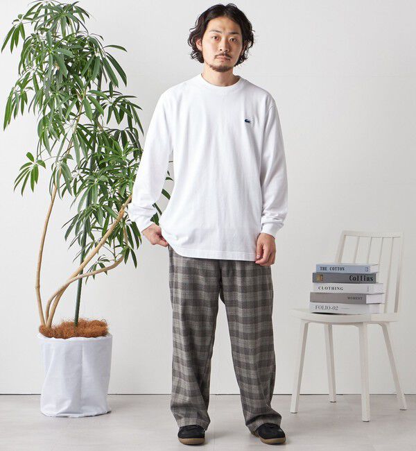 SHIPS any「【SHIPS any別注】LACOSTE: ワンポイント ピケ クルーネック Tシャツ (ロンT)◇」|Tシャツ・カットソー|