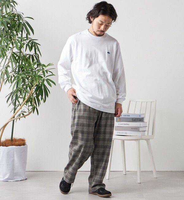 SHIPS any「【SHIPS any別注】LACOSTE: ワンポイント ピケ クルーネック Tシャツ (ロンT)◇」|Tシャツ・カットソー|