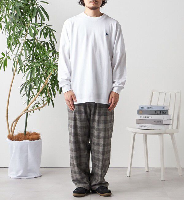 SHIPS any「【SHIPS any別注】LACOSTE: ワンポイント ピケ クルーネック Tシャツ (ロンT)◇」|Tシャツ・カットソー|