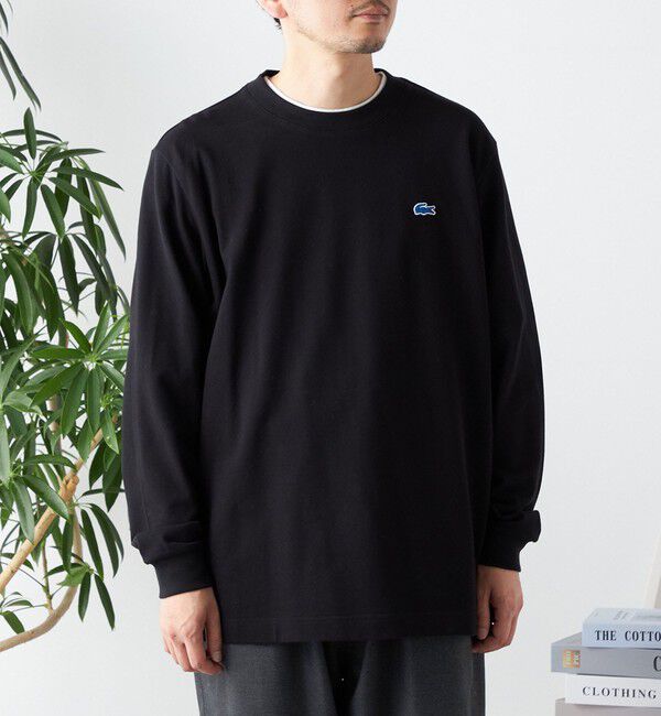 SHIPS any「【SHIPS any別注】LACOSTE: ワンポイント ピケ クルーネック Tシャツ (ロンT)◇」|Tシャツ・カットソー|