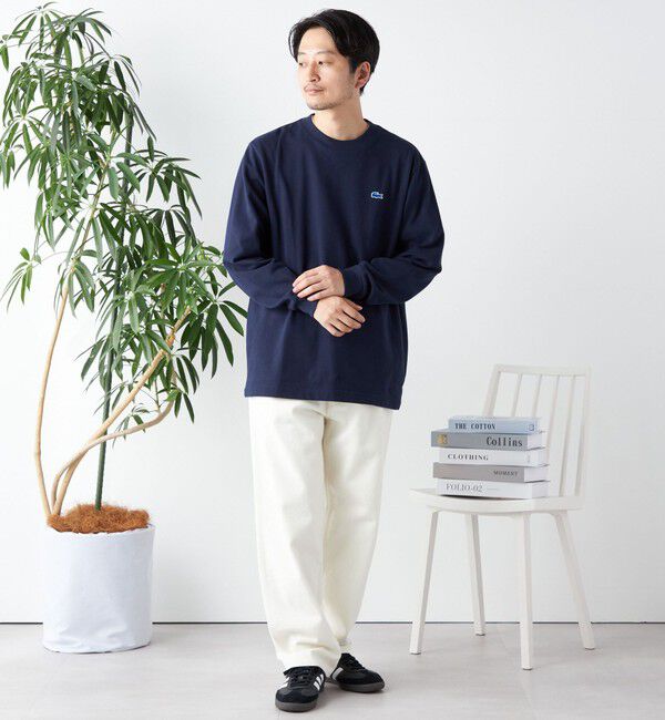 SHIPS any「【SHIPS any別注】LACOSTE: ワンポイント ピケ クルーネック Tシャツ (ロンT)◇」|Tシャツ・カットソー|