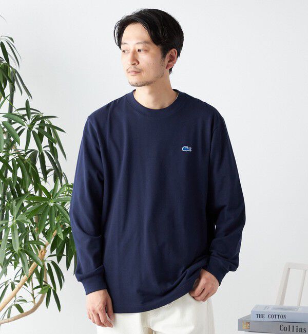 SHIPS any「【SHIPS any別注】LACOSTE: ワンポイント ピケ クルーネック Tシャツ (ロンT)◇」|Tシャツ・カットソー|