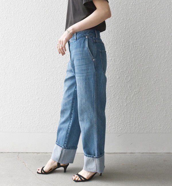 SHIPS any「SHIPS any: ワイド ロールアップ デニム パンツ［SHIPS any DENIM］」|デニム|