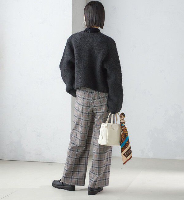 SHIPS for women「〈手洗い可能〉ウール混 チェック タック ワイド パンツ」|その他|