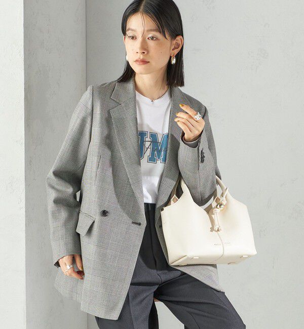 SHIPS for women「〈手洗い可能〉ウォッシャブル ウール チェック ダブル ジャケット」|テーラードジャケット|