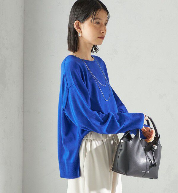 SHIPS for women「〈手洗い可能〉14G ウォッシャブル クルーネック ニット プルオーバー」|ニット・セーター|