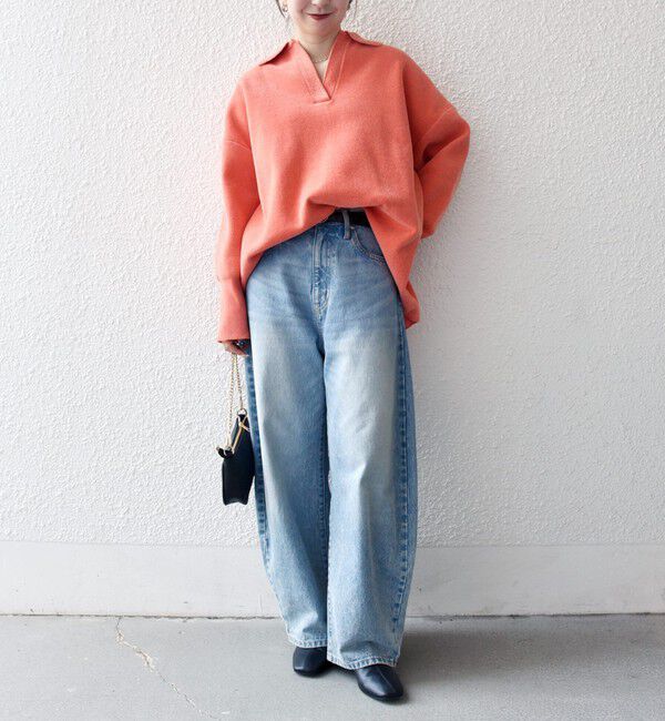 SHIPS any「SHIPS any:〈手洗い可能〉モールヤーン スキッパー ポロ ニット プルオーバー」|ニット・セーター|