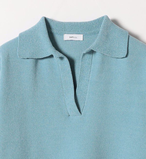 SHIPS any「SHIPS any:〈手洗い可能〉モールヤーン スキッパー ポロ ニット プルオーバー」|ニット・セーター|