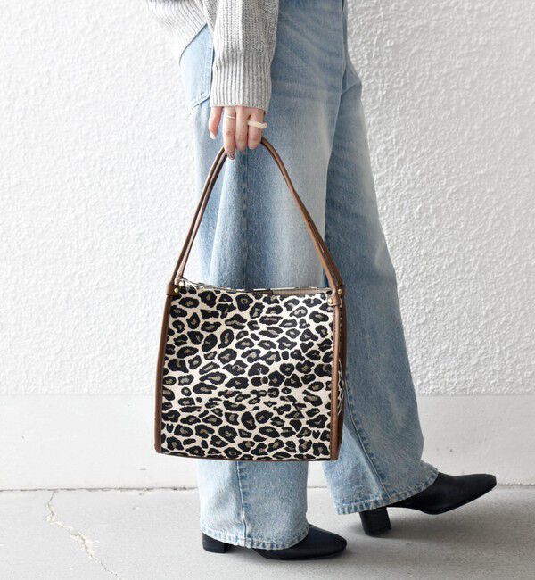 SHIPS any「SHIPS any: レオパード ゼブラ スクエア トート バッグ」|トートバッグ|
