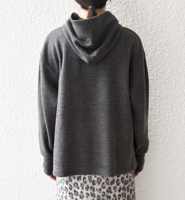 SHIPS any「SHIPS any:〈手洗い可能〉起毛 ワッフル ハーフジップ フーディー プルオーバー」|Tシャツ・カットソー|