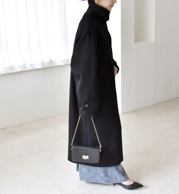 quaranciel「quaranciel: PURE WOOL スタンド & ステンカラー ロング コート」|ステンカラーコート|