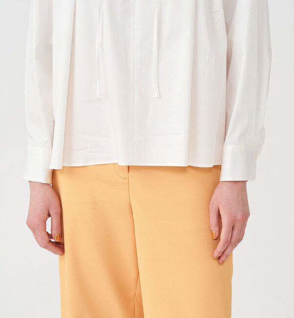 Ballsey「ハイカウントサテン ネックフリルブラウス」|シャツ・ブラウス|