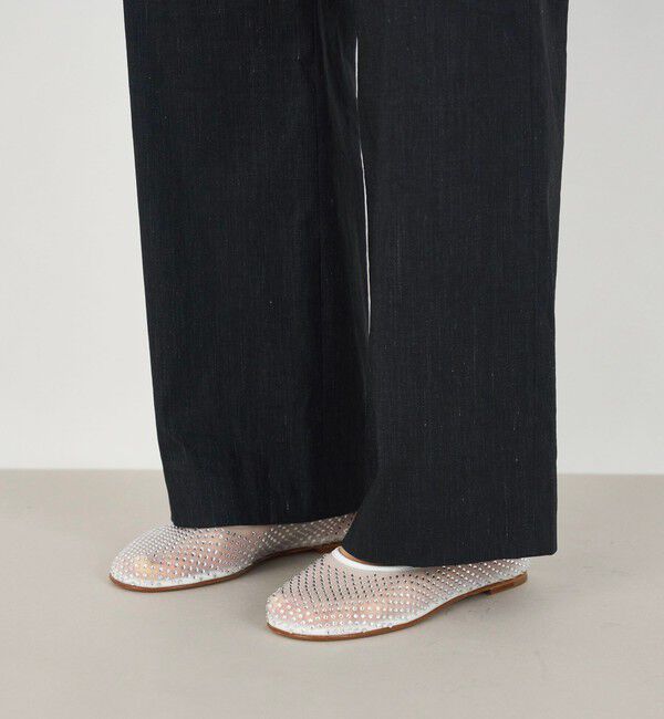 DES PRES「リネンナイロンストレッチ セミワイドパンツ」|スラックス|