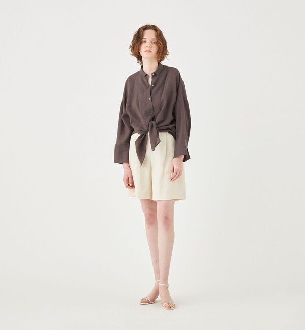 Ballsey「シアーリネン Vテールシャツ」|シャツ・ブラウス|