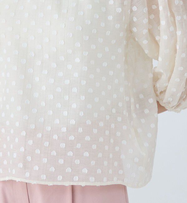 Ballsey「フラワーカットジャカード パフスリーブブラウス」|シャツ・ブラウス|