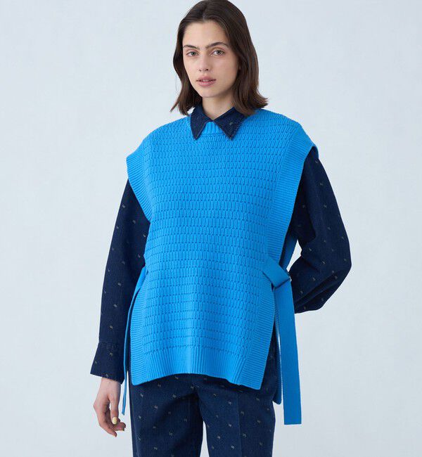 MACPHEE「ハイブリッドコットン クルーネックベスト」|ベスト・ジレ|