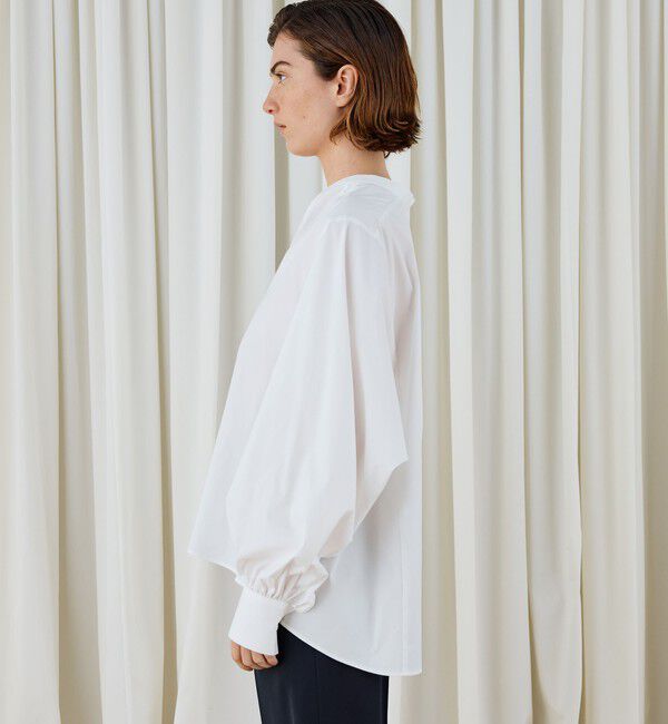 DES PRES「コットンストレッチポプリン ボリュームスリーブブラウス」|シャツ・ブラウス|