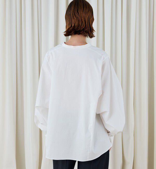 DES PRES「コットンストレッチポプリン ボリュームスリーブブラウス」|シャツ・ブラウス|