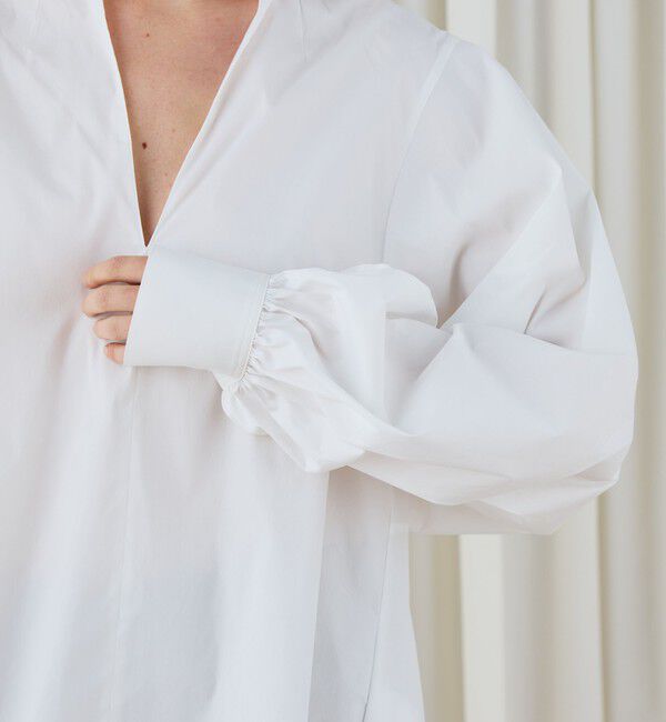 DES PRES「コットンストレッチポプリン ボリュームスリーブブラウス」|シャツ・ブラウス|