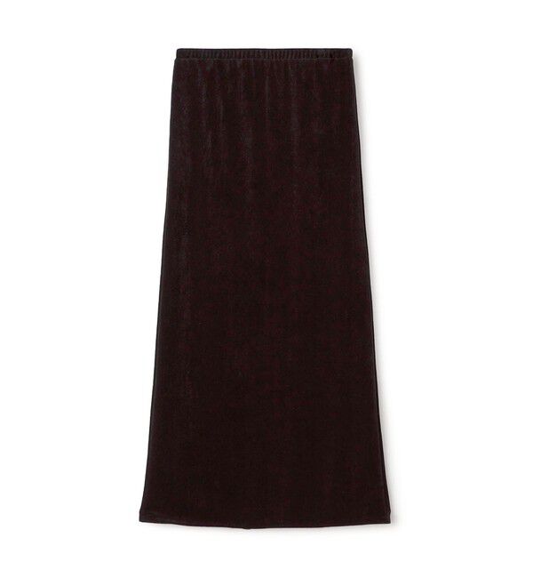 DES PRES「 ブライトベロア タイトマキシスカート」|タイト|47 ブラウン